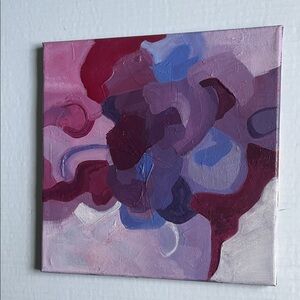 Abstract Pink and Purple Canvas Art 12x12